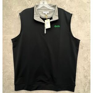 NWT Peter Millar Galway Performance Quarter Zip Vest Large Black Sprite Logo